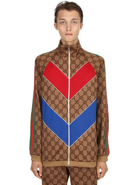 gucci / gg supreme logo zip-up jacket|GG Supreme print silk zip.